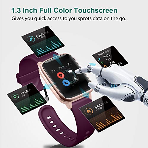 Letsfit Smart Watch, Fitness Tracker with Heart Rate Monitor, Activity Tracker with 1.3" Touch Screen, IP68 Waterproof Pedometer Smartwatch with Sleep Monitor, Step Counter for Women and Men Letsfit Smart Watch, Fitness Tracker with Heart Rate Monitor, Activity Tracker with 1.3" Touch Screen, IP68 Waterproof Pedometer Smartwatch with Sleep Monitor, Step Counter for Women and Men