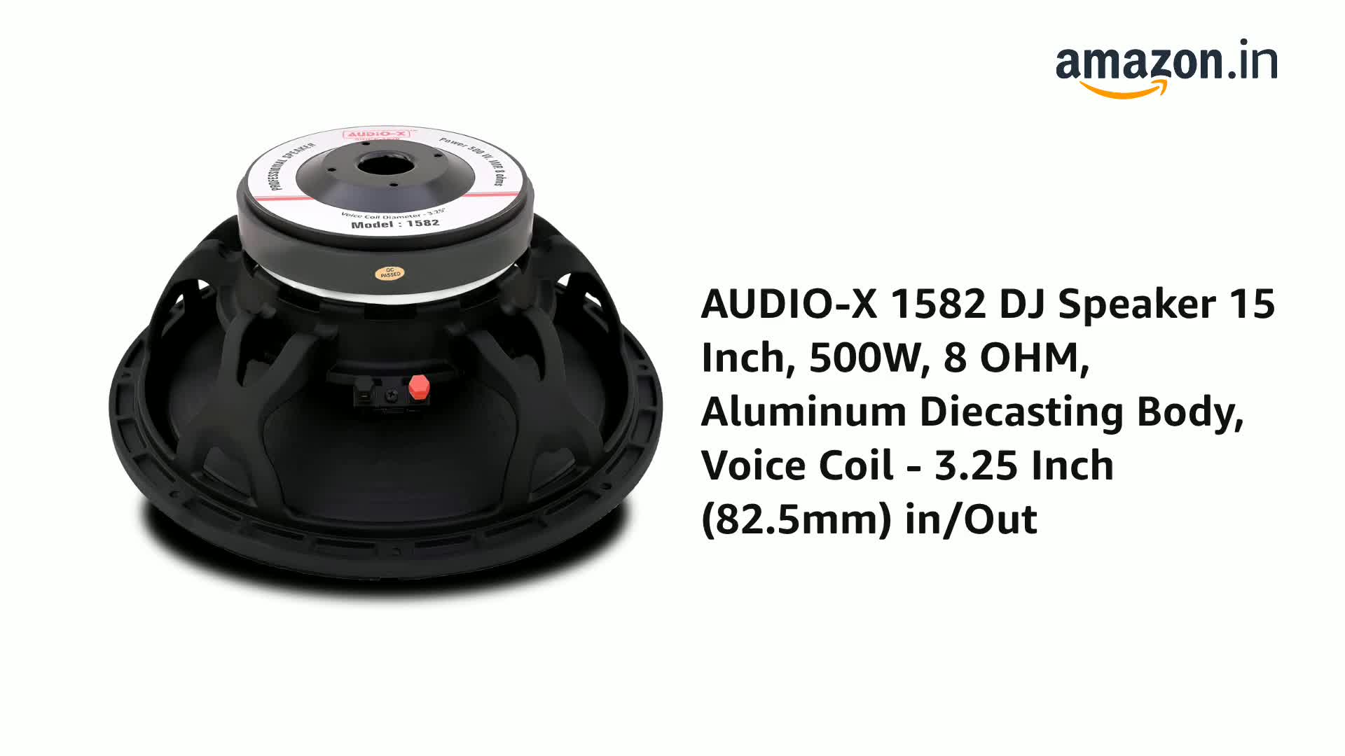 AUDiO-X 1582 DJ Speaker 15 Inch, 500W, 8 OHM, Aluminum Diecasting
