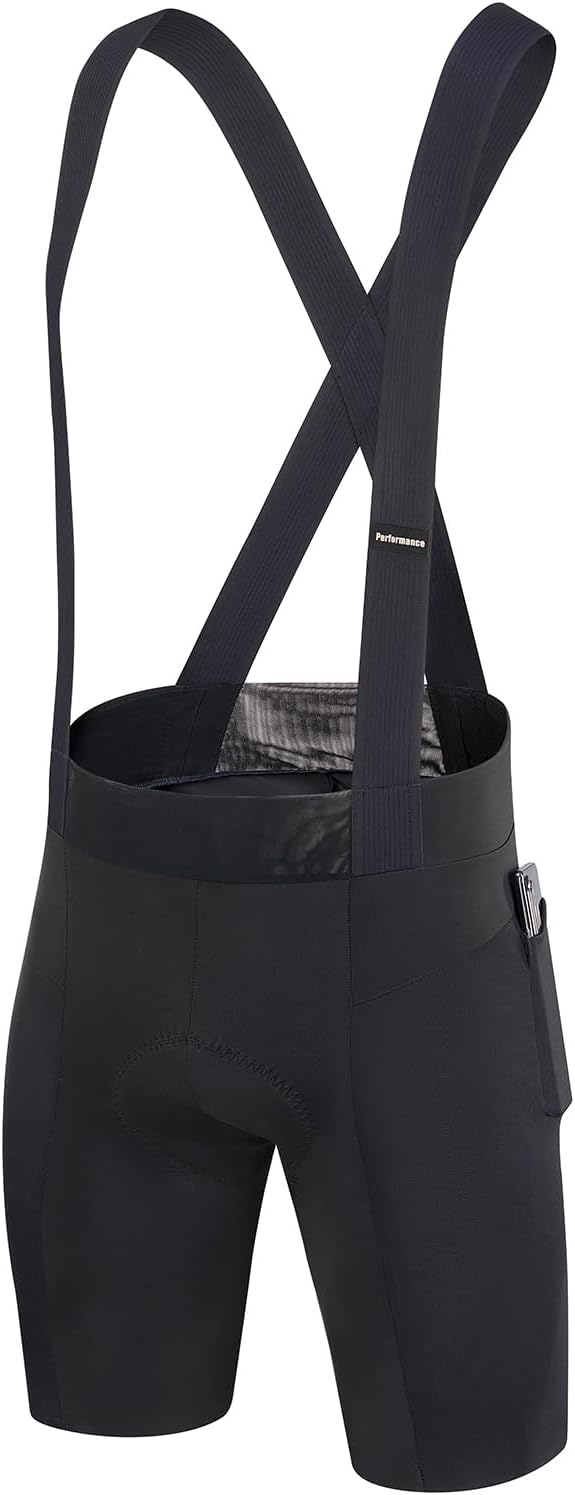 Przewalski Men's Mountain Bike Bib Shorts Pro Race 4D Padded Cycling Bib Shorts Bicycle Biking Tights Black