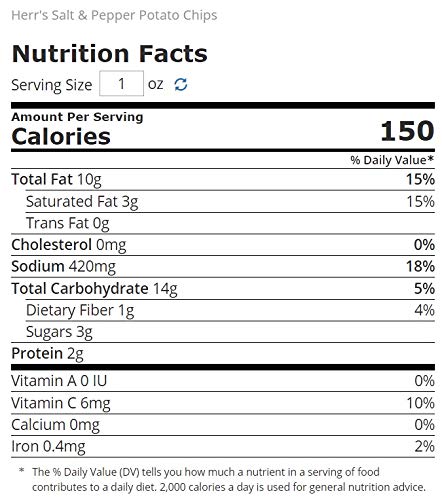 Amazon Com Herr S Crisp N Tasty Potato Chips 2 75 Oz Bags Pack Of 24