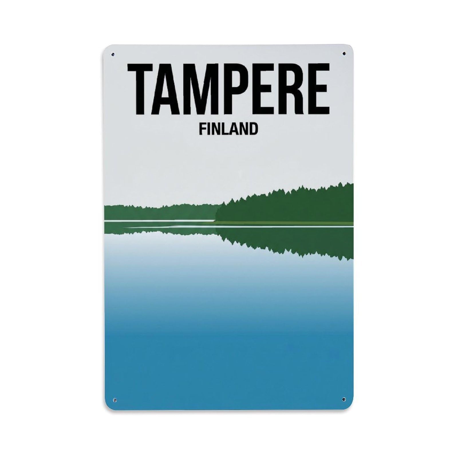 Finland Tampere Vintage Metal Tin Sign Plaque Wall Decor for Cafe, Club Bar, Office, Garden Metal Poster 8x12Inch