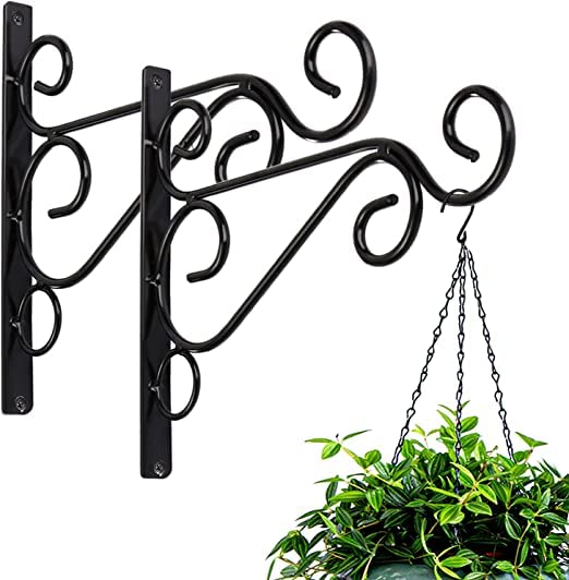 Crafties Art Metal Wall Hook Hanging Plant Bracket | Decorative Straight Plant Hanger for Pots, Bird Feeders, Planters, Lanterns, Cotton, Wind Chimes Indoor Outdoor (Pack of 2, Black) (B0BXKT81WM) Amazon Price History, Amazon Price Tracker