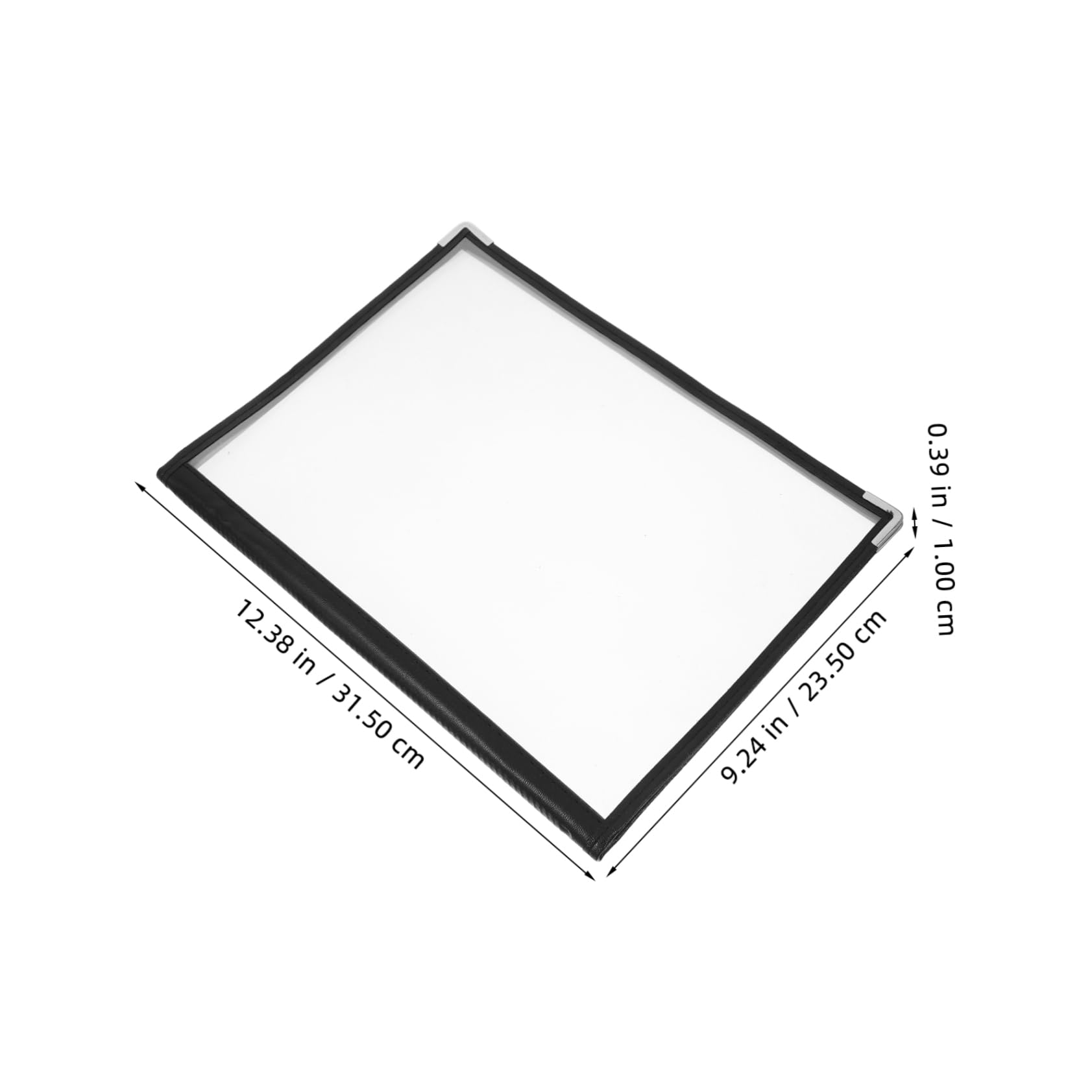 KICHOUSE Transparent PVC Menu Cover Binder for Restaurants Cafes and Bars Pages Sides Stylish Corners Display for Menus and Price Lists Reusable Design