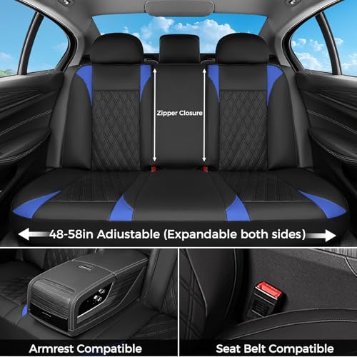 Image of FLORICH Car Seat Covers Full Set, Leather Seat Covers for Cars, Car Seat Protector Waterproof, Universal Automotive Seat Covers Breathable, Front and Rear Car Seat Cover Fit for Most Sedans SUV Truck