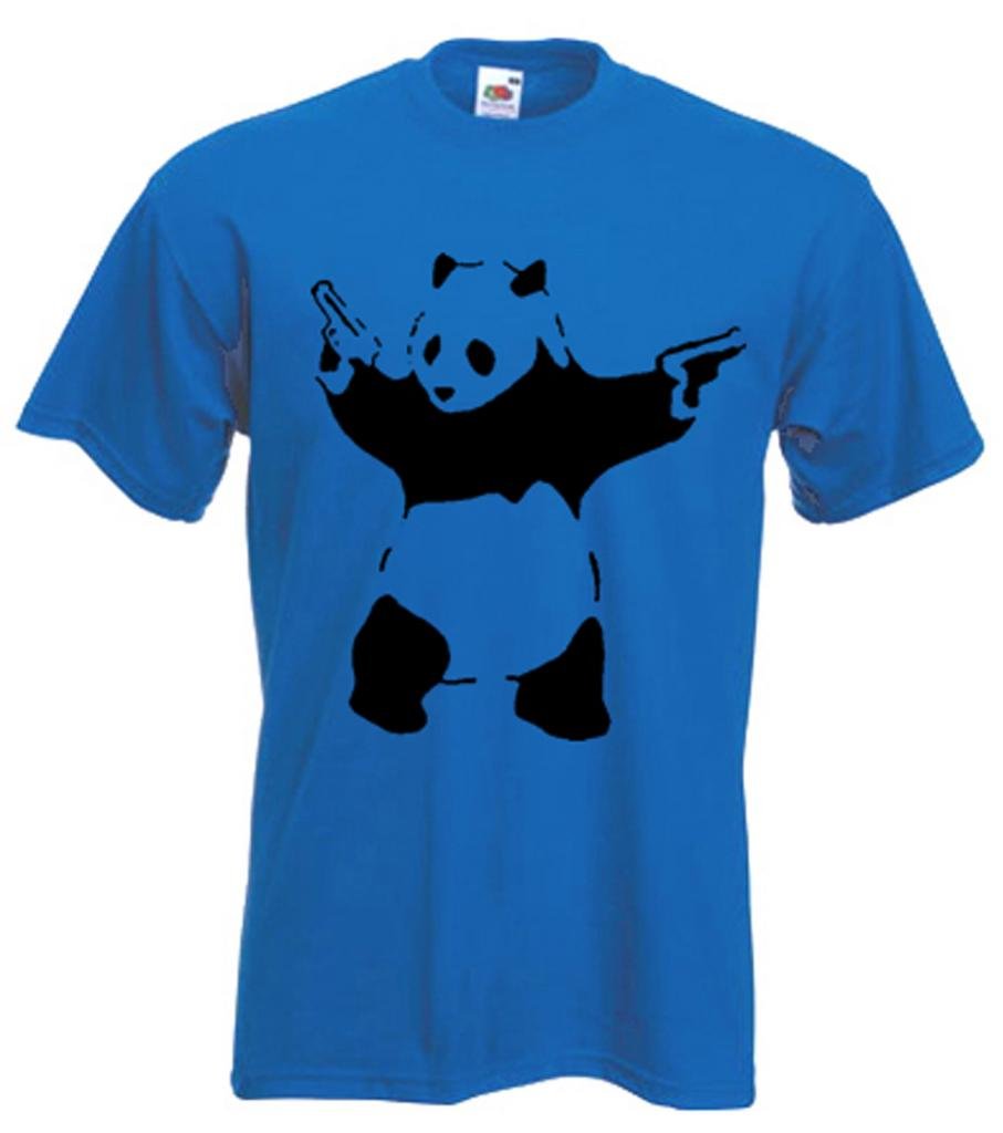 Banksy Panda Mens T-Shirt (XXXL, Royal)