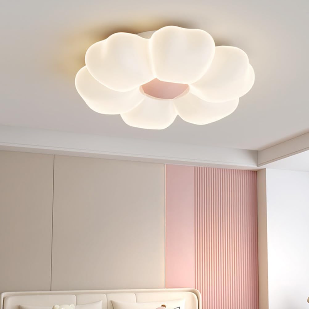 AoLa LED Deckenleuchte Blume Kinderzimmerlampe Kreative 3 Farben 3000K/4500K/6000K Modern Deckenlampe Mädchen Jungen Babyzimmer DekoLampe für Kindergarten Schlafzimmer Innenbeleuchtung,Rosa