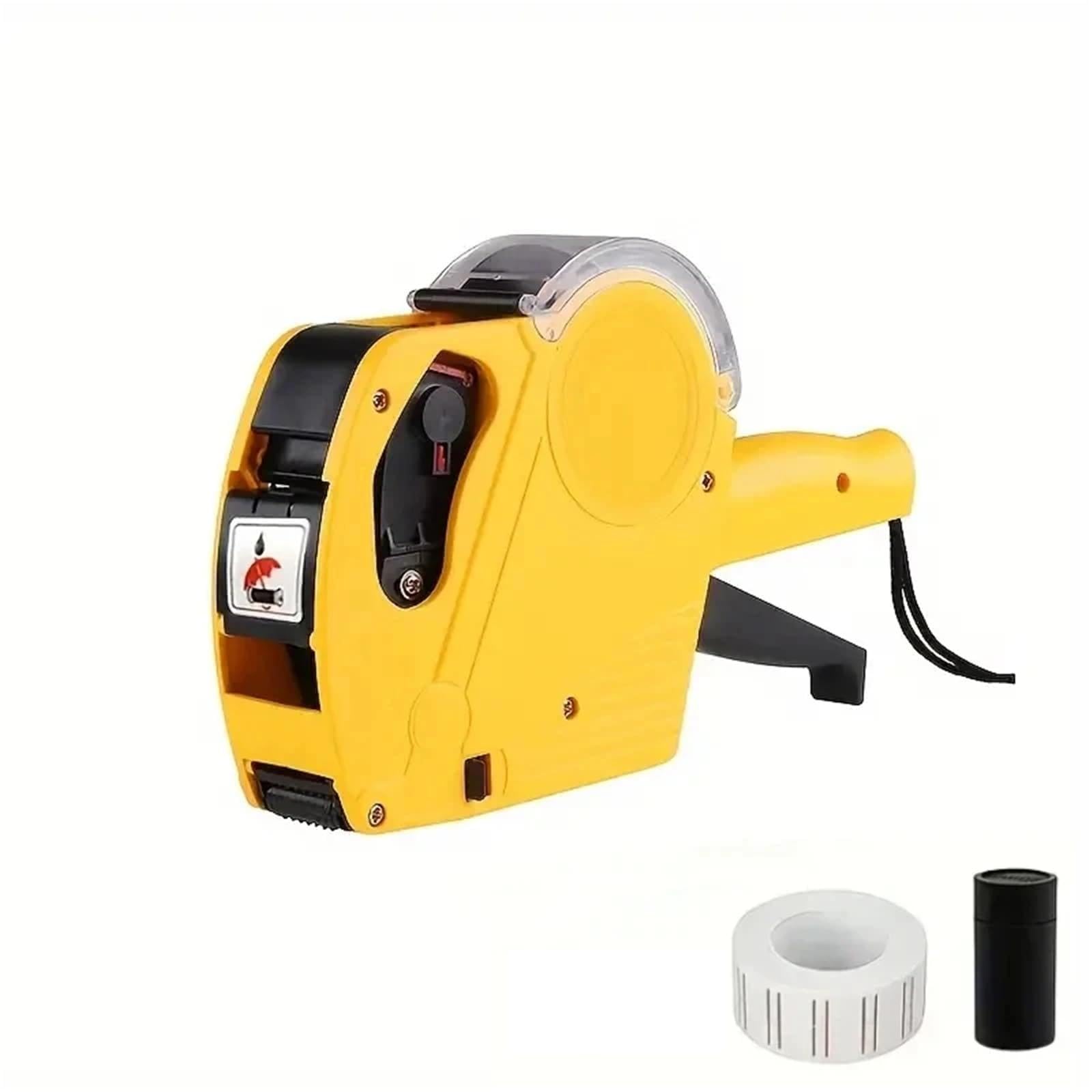 1 pistola MX5500 per etichette con 500 etichette adesive, 1 ricarica di inchiostro, pistola per etichette a 8 cifre, per negozi al dettaglio, negozi di alimentari (rosso)