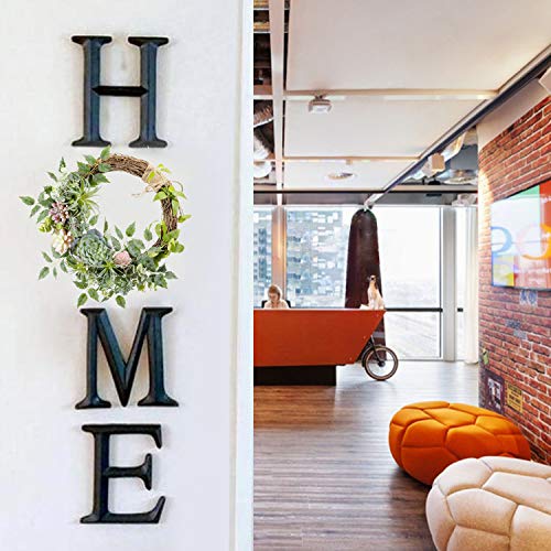 Wanna-Cul 16 Inch Spring Succulent Wreath Arrangement For Front Door,Artificial Multicolor Succulent Summer Door Wreath With Air Pineapple For Wall And Home Decoration #TOP4