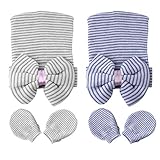 YONKINY Gorritos y Manoplas Bebé Recien Nacido Algodon Gorros Beanie Elásticas Diadema Turbante Sombrero y Guantes para Bebe Niñas Niños