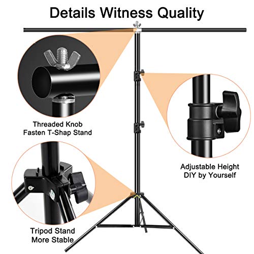 Heysliy Green Screen Backdrop with Stand Kit, 6.5 X 6.5 Ft Portable