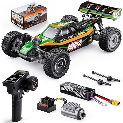Voitures Rc 1/12 Sans Balais Pour Adultes, Voiture TéLéCommandéE Pour Buggy Rc De Course Grande Vitesse Rapide Maximum 70 km/h 4x4 Avec Batterie 3s 2200...