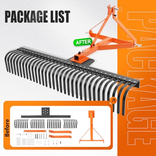 Image of KUAFU 60 in Landscape Rake Compatible with Category-1 Tractor 3 Point