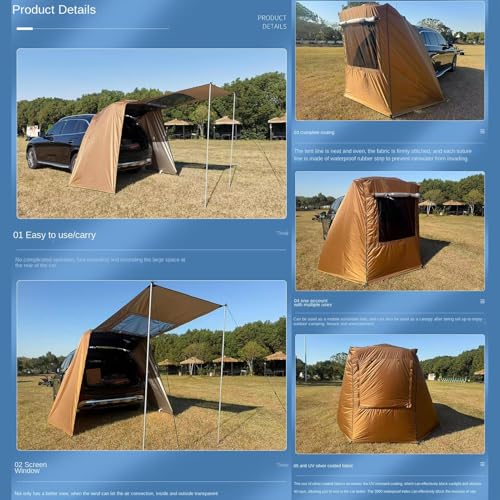 Tente de hayon pour voiture et camionnette - Auvent de camping imperméable - 4