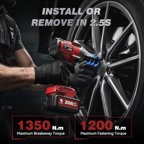 ARCCAPTAIN Cordless Impact Wrench 996Ft-lbs(1350N.m), 1/2 Inch Impact Gun - image 4