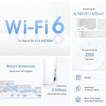 TP-Link Deco X95 1P WiFi6 AIメッシュAX7800 Deco X95 | AX7800トライバンドメッシュWi-Fi 6ユニット | TP