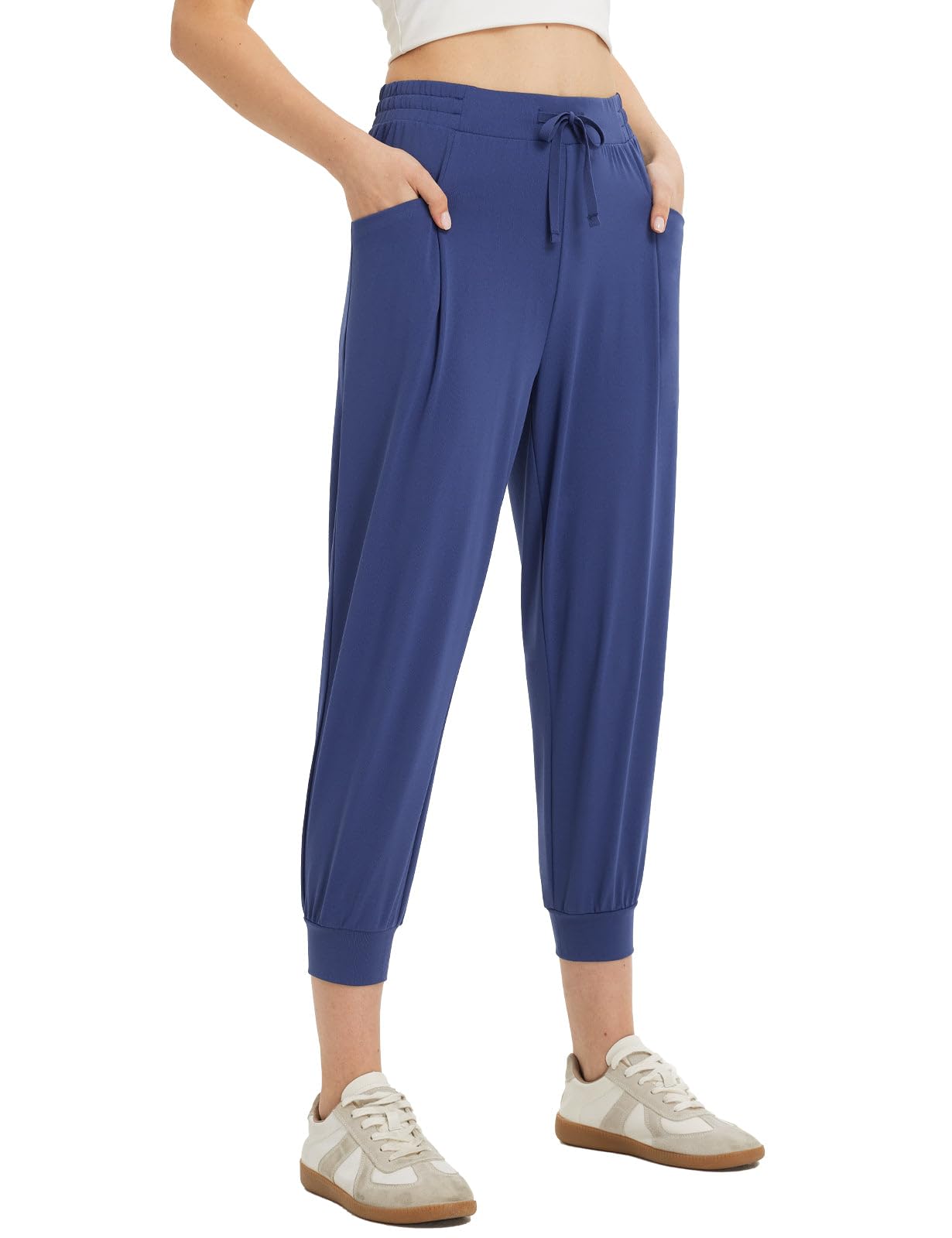 Baleafwomens Petite Joggers Capri Sweatpants Drawstring Track