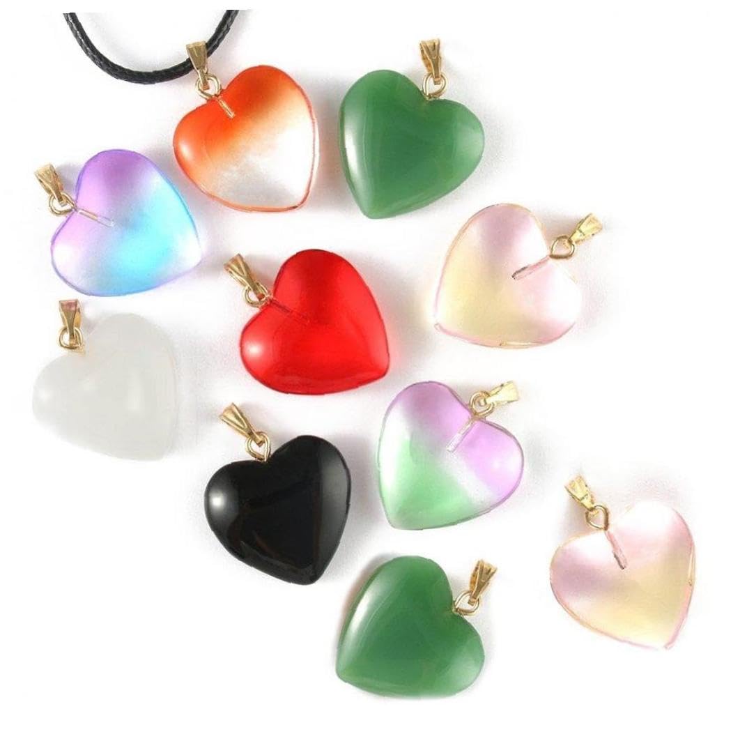 Amazon.co.jp: ハート型 石 ペンダント チャーム クリスタル