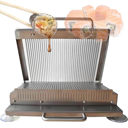 Cortador de rollos de sushi con doble espaciado de cuchillas para una preparación eficiente de alimentos en restaurantes