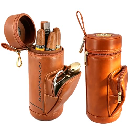 Personalized Engraved Leather Travel Storage Case With Cedar-Lined