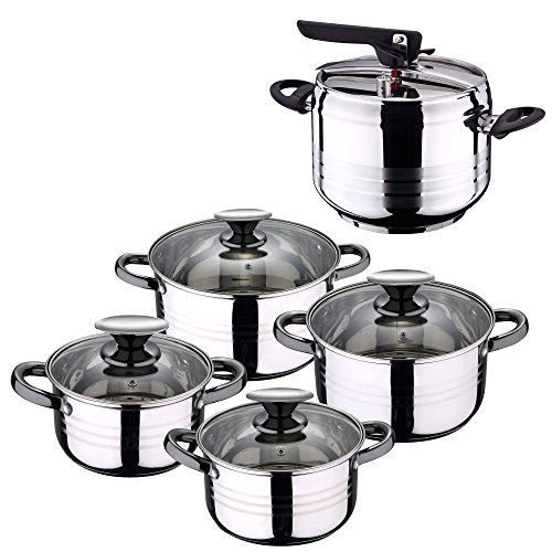 Set de Olla a presión 7 L SIP DUNA + Batería cocina 8 piezas SIP