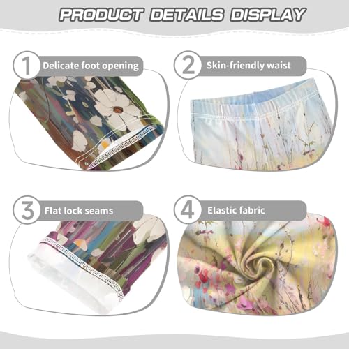 Toddler Girls Leggings Printed Yoga Pants Leggings Painting Daisy for Kids3