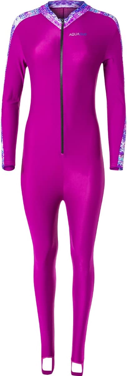 Aqua Blue Sport Skin Spandex Super-Stretch Body Suit, Perfect for Surfing, Diving, Snorkeling, All Water Sports. 50+ UPF : Sports & Outdoors