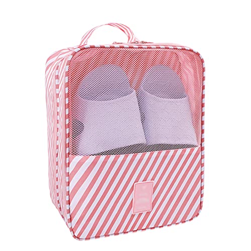 Bolsa de zapatos viaje organizador de gran capacidad portátil guarda zapatos rosa antipolvo