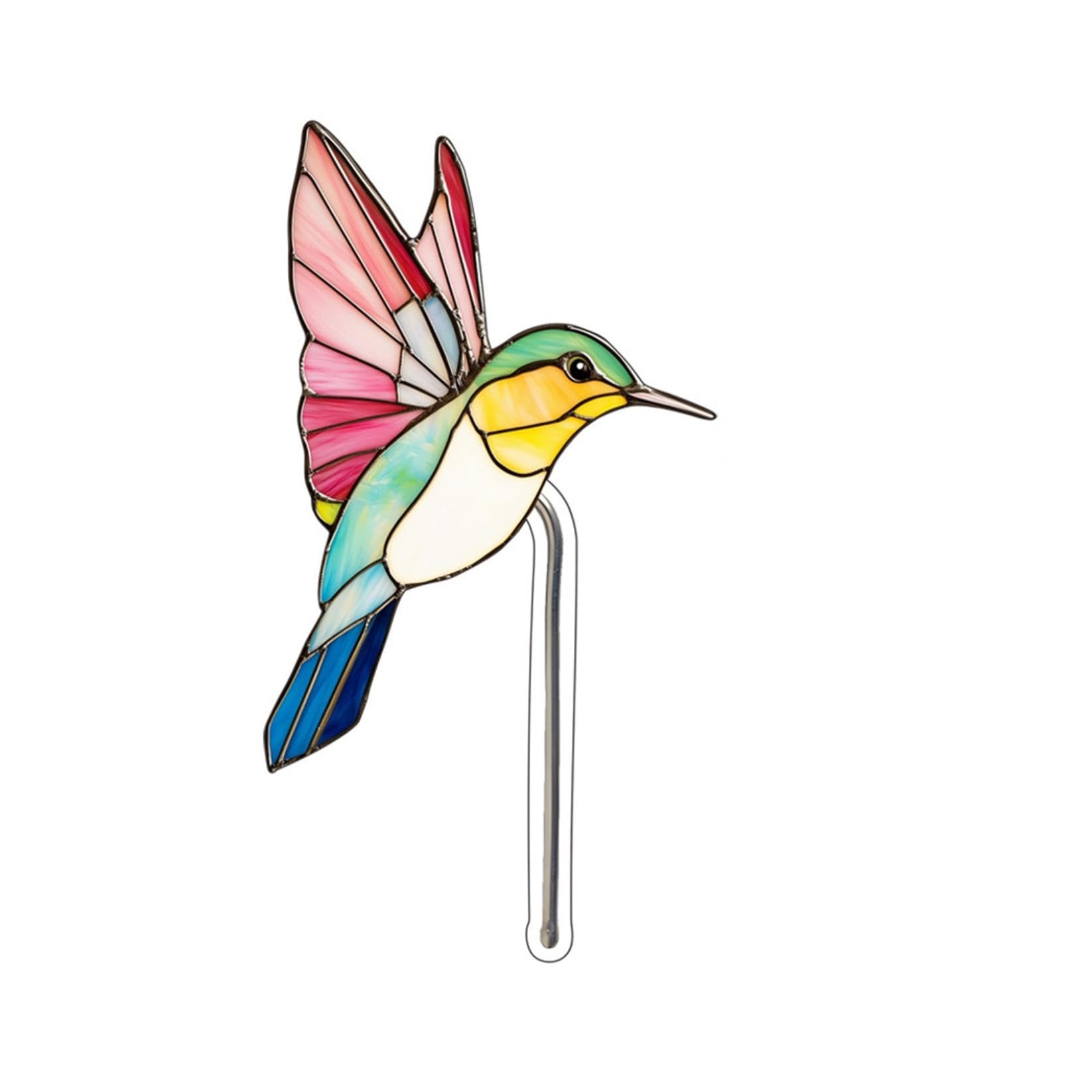 Bird Butterfly Flower Plant Pot Stake Decoration, 4.7 Inch 2D Colorful Acrylic Bird Butterfly Garden Ground Insert Decor, Outdoor Yard Lawn Pathway