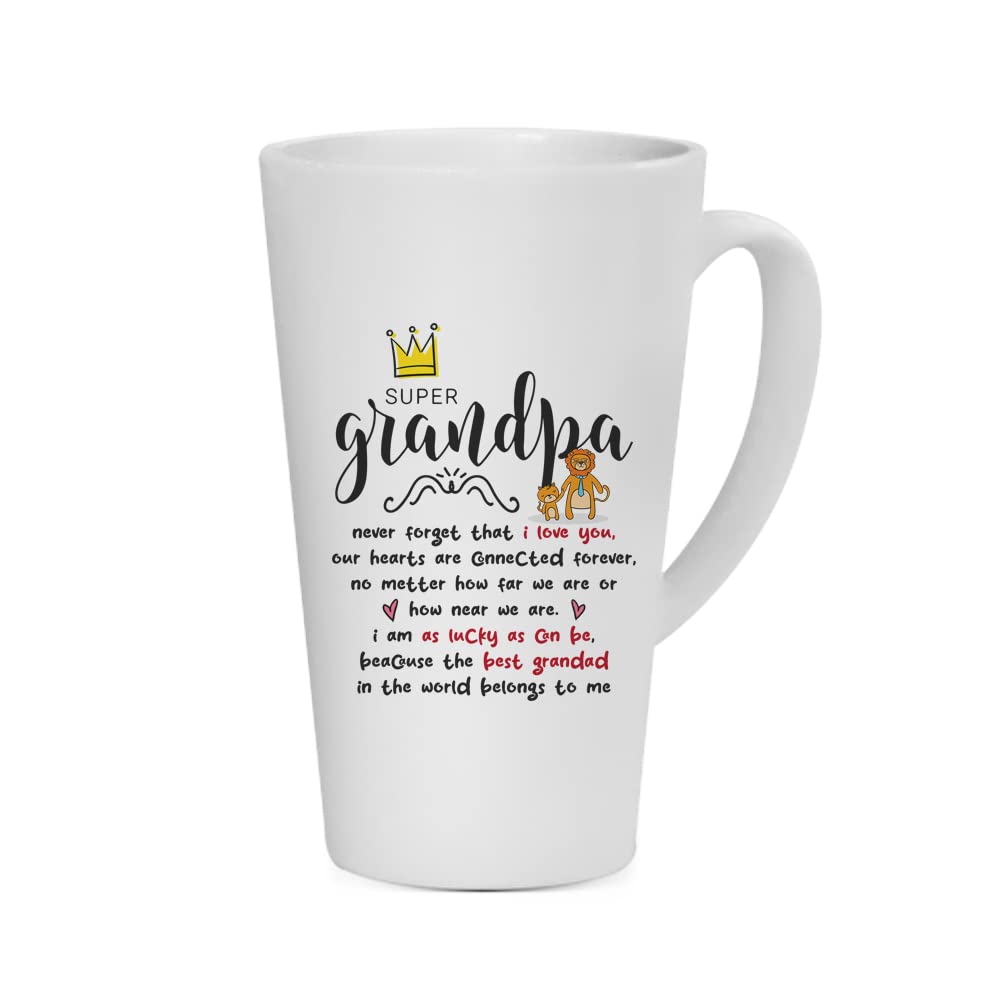 Father's Day Mug Gift for Super Grandpa, Birthday Gift, for Grandfather, Gramps Gift, Grandad Mug, Coffee Mug,Tea Mug Cocoa Soup Daily use Mug Ceramic Latte Mug. (17oz)