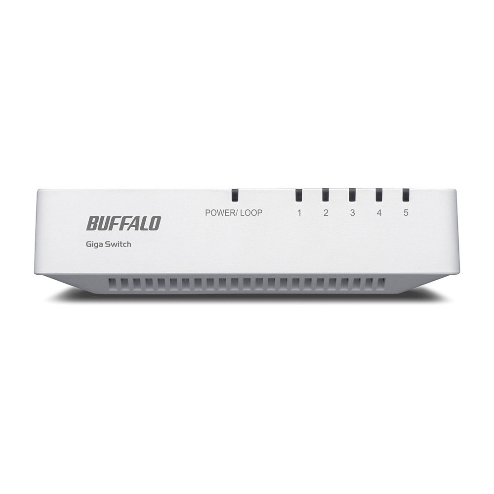 BUFFALO Giga対応 プラスチック筐体 AC電源 5ポート ホワイト スイッチングハブ ローコスト版 LSW4-GT-5EPL/WH 31CMNpfAE2L.jpg