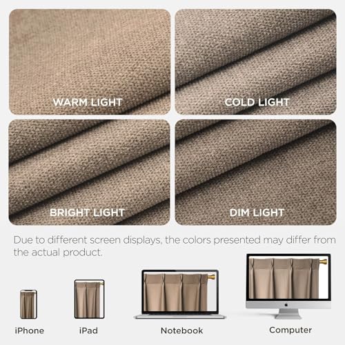 Image of Joydeco Thick Linen Pinch Pleated Curtains 84 Inch Long 2 Panel Set for Living Room, Double-Faced Curtain for Bedroom, Back Tab Blackout Drapes with Adjustable Hooks (40 inchW x84 inchL,Thick Linen)