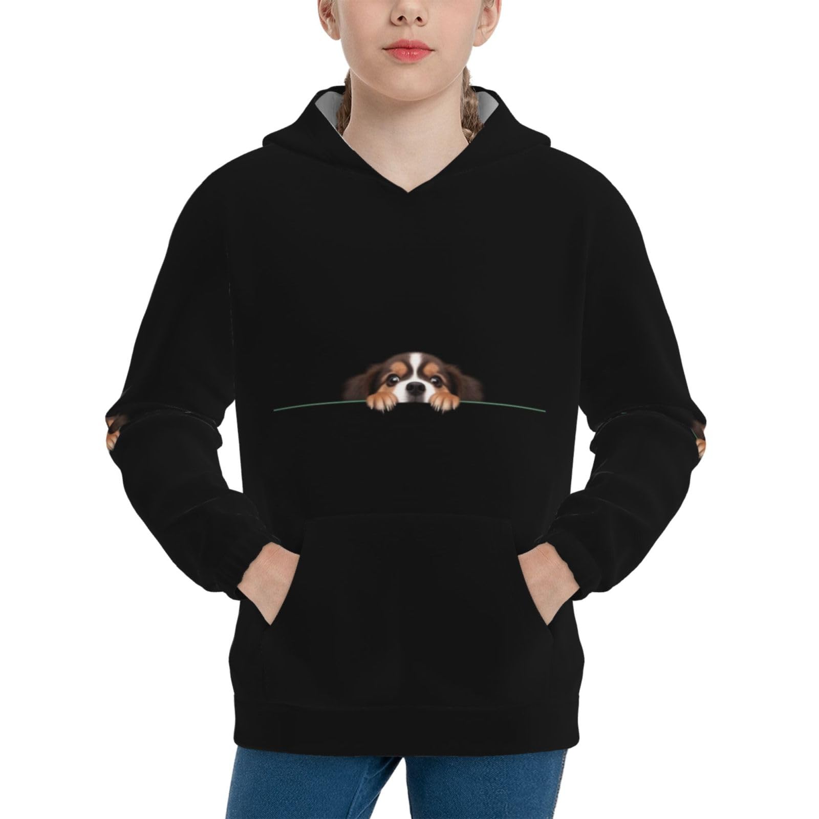 Boy'S Sweatshirt Fleece Hoodie Blend Hooded Sweatshirt Plush Pullover Hoodie Size For Boys And Girls