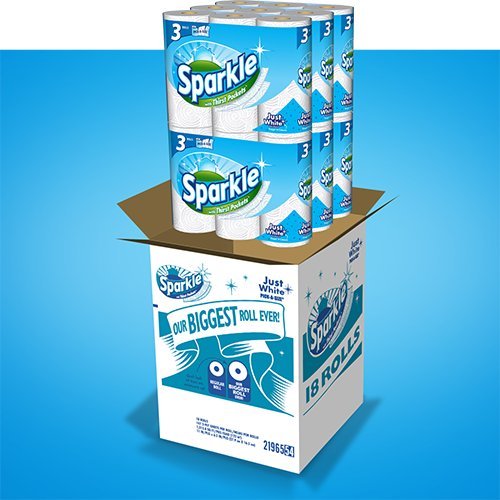 Sparkle Paper Towels, 18 Double Rolls, White, Pick-a-Size Sheets - Thumbnail 2
