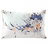 ZIMASILK 100% Natural Silk Pillowcase for Hair and Skin Health, Both Side Silk,Floral Print, 1pc (King 20''x36'', pattern7)