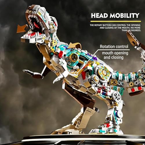 Image of SKY LINE OCEAN Mechanical T-Rex Building Kit, 1388 PCS STEM Dinosaur Construction Set, Large Articulated Tyrannosaurus Rex Model with Moving Joints, Educational Toy Gift for Teens Ages 14+