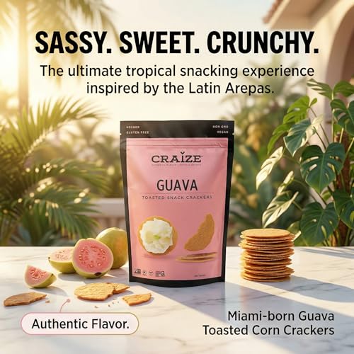 Craize Guava Crisps | Gluten Free, Vegan, Kosher, Toasted Corn Crackers | 4 oz each - image 3