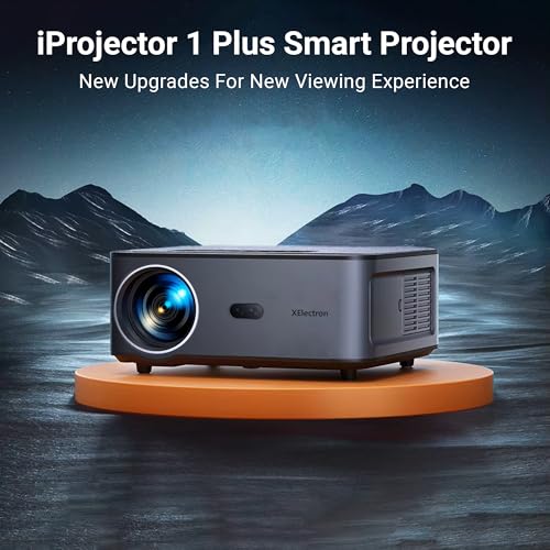 Image of XElectron iProjector 1 Plus Electric Focus Auto Keystone Smart Home Projector 4k Ultra HD | Native 1080P Full HD Resolution, HDMI ARC, Android 12, BT 5.4, WiFi 6 | 20000 Lumens, 2GB+32GB