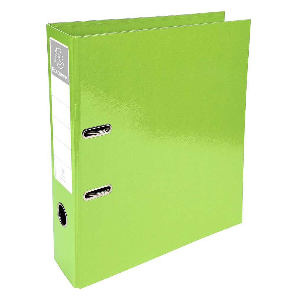 Exacompta 53623E "Iderama" 32 x 30 cm 70 mm Spine Lever Arch File - Lime Green (Pack of 10)