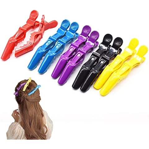 XPEX 10 Stück Professionelle Friseur spange, Friseur Kunststoff Krokodil HaarClips Cover