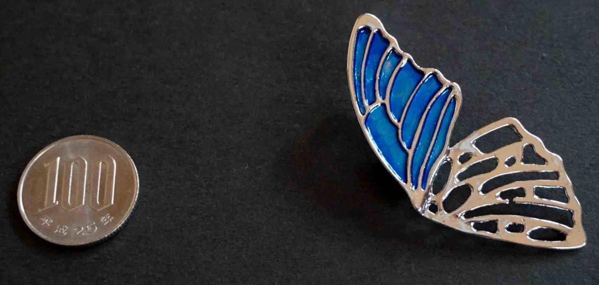 Amazon.co.jp: 銀青蝶羽アート 豪華芸術デザイン バタフライ 蝶の羽 前