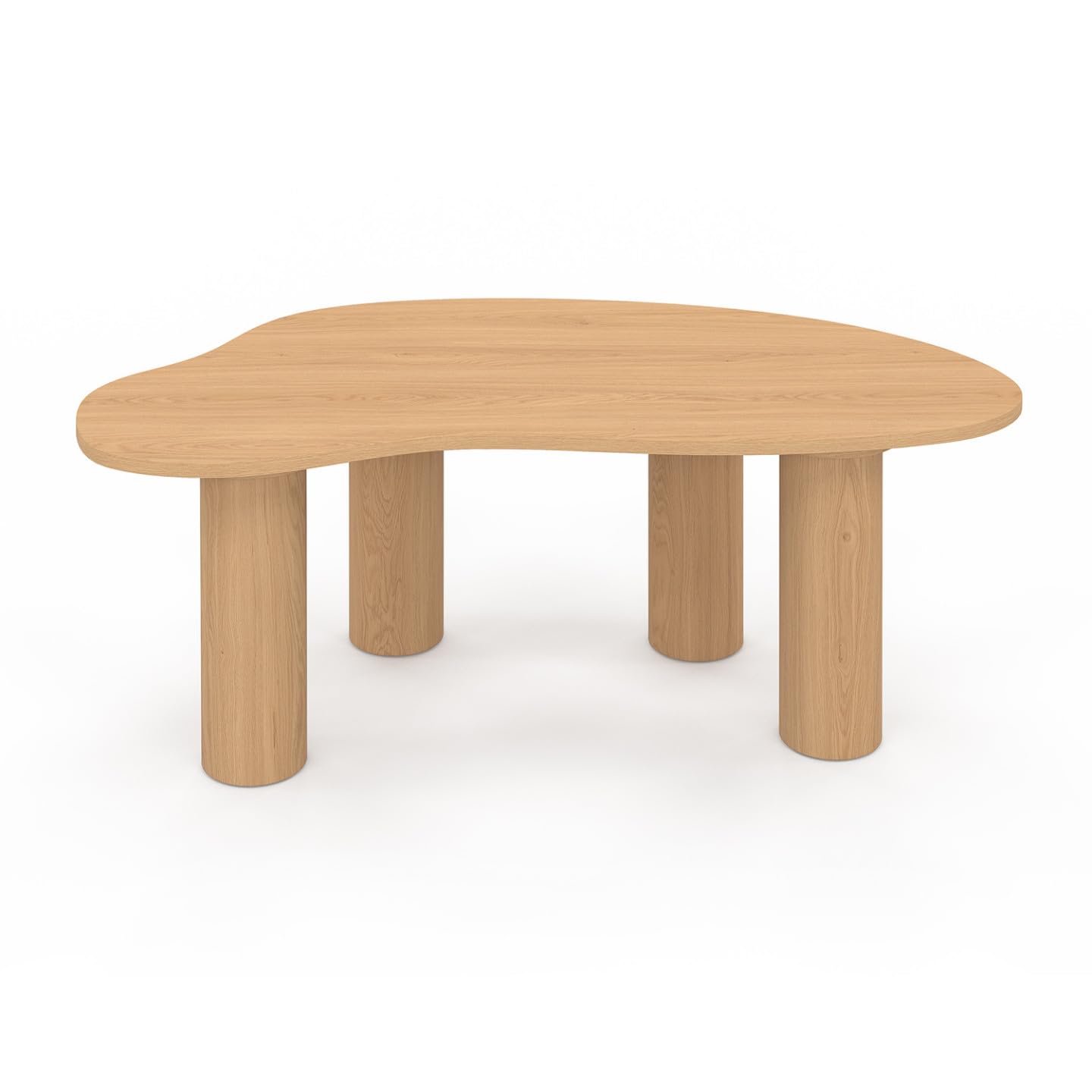 IDMarket – Mesa baja orgánica 100 cm madera efecto haya