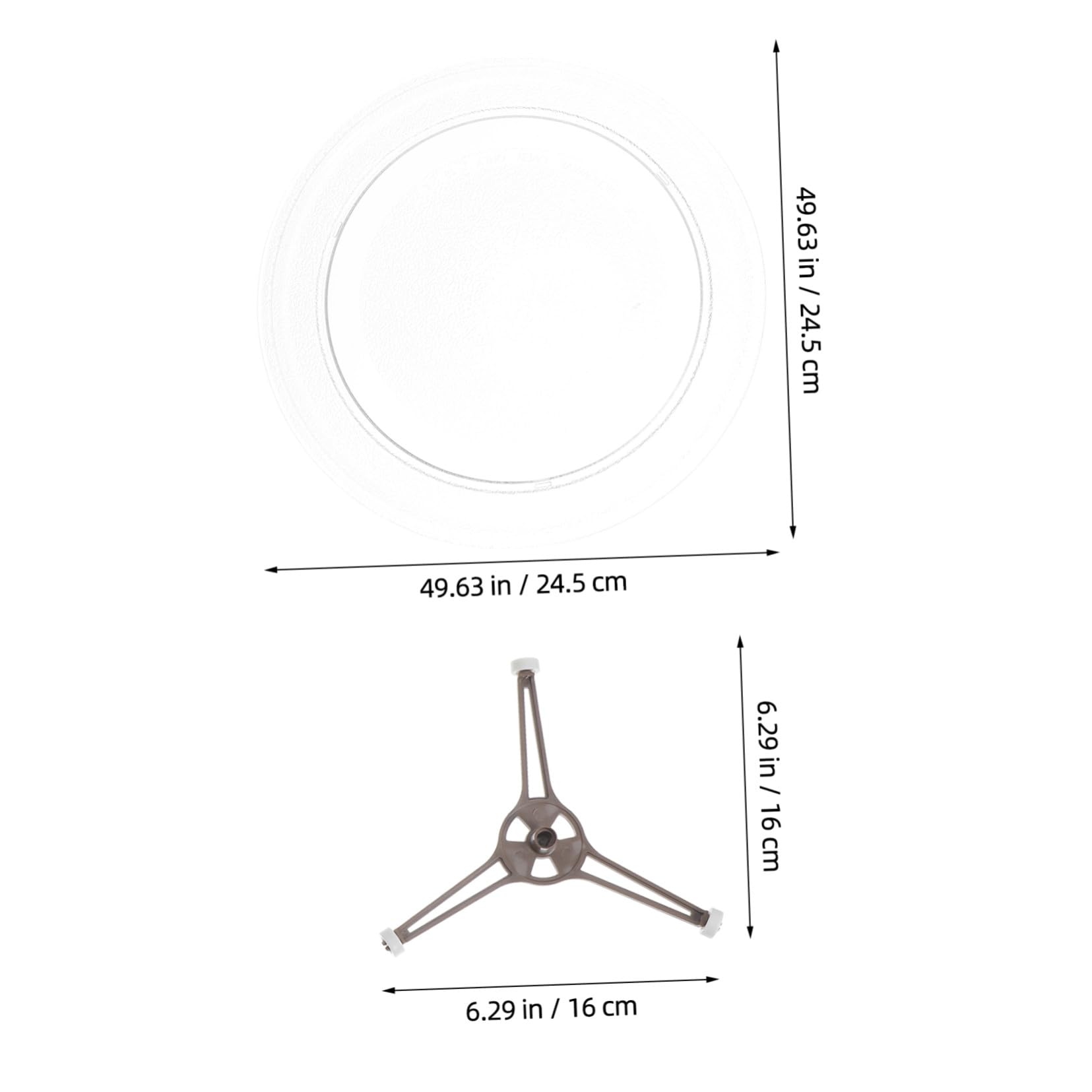 SEWACC Microwave Glass Turntable Replacement Plate Heat-resistant Glass Tray With Silent Roller Ring Support For Even Cooking In Microwave Ovens