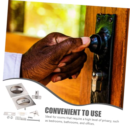 Set de Cerradura para Puerta Corrediza con Llaves Diseño Moderno y Privacidad Invisible Acabado Duradero para Dormitorios y Baños miniatura 3