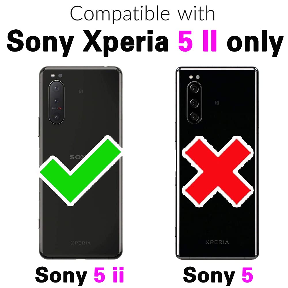 BaiFu Wallet Cover per Sony Xperia 5 II Custodia, Cassa a Flip a Chiusura Magnetica in Pelle PU Supporto Stand, Reticolo Portafoglio Case Cover per Sony Xperia 5 II