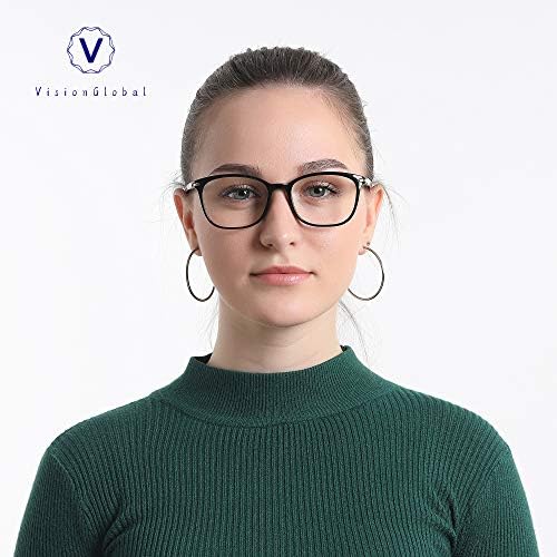 Blue Light Blocking Glasses for Women/Men, Anti Eyestrain, Computer Reading, TV Glasses, Stylish Square Frame, Anti Glare (Black, +0.50 Magnification) - 4