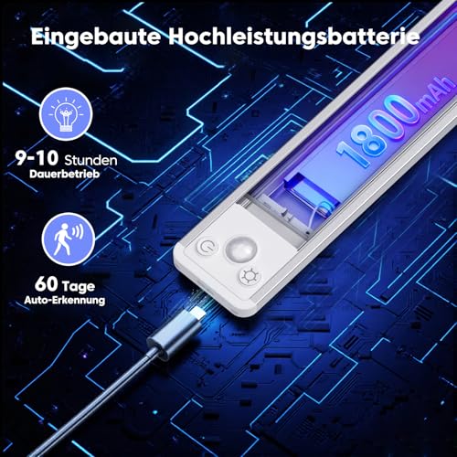 Schrankbeleuchtung mit Bewegungsmelder 25 cm (3er-Set), 3-Farbtemperaturen – Ansicht 4
