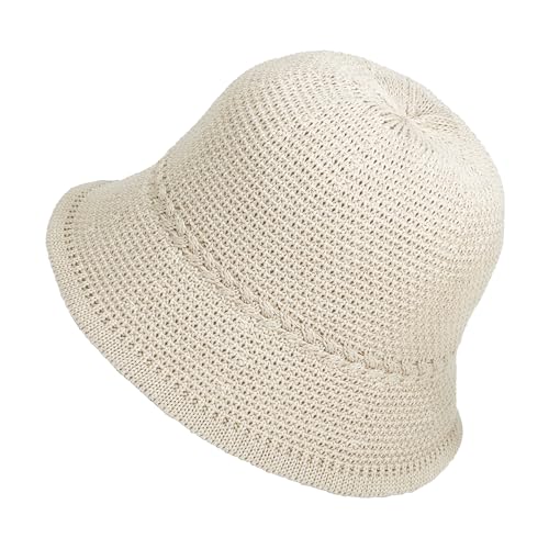Sombrero de playa plegable tejido para mujer