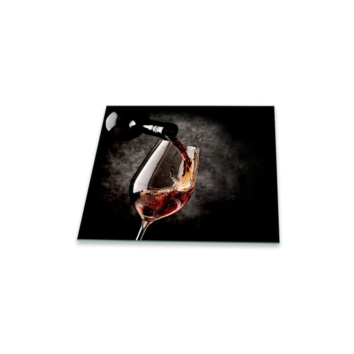 decorwelt Herdabdeckplatte Ceranfeld 1 teilig 60x52 Wein Rot Kochplatten Glas Induktion