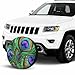 Peacock Feathers Spare Tire Cover for RV Trailer Animal Beautiful Colorful Digital Paint Shiny Green Purple Wheel Protectors Weatherproof Polyester Tire Case for All Cars SUV Camper Travel 15 inch