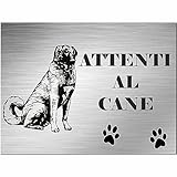 kangal turco HUNDESEGNALAZIONE: Alluminio-Dibond da 3 mm stampato con immagine di cane e una frase divertente. Estremamente leggero e quindi utilizzabile praticamente ovunque. Il segnale è realizzato con materiali di alta qualità ed è assolutamente resistente ai raggi UV e alle intemperie. Pertanto, è adatto sia per l'uso interno che esterno.